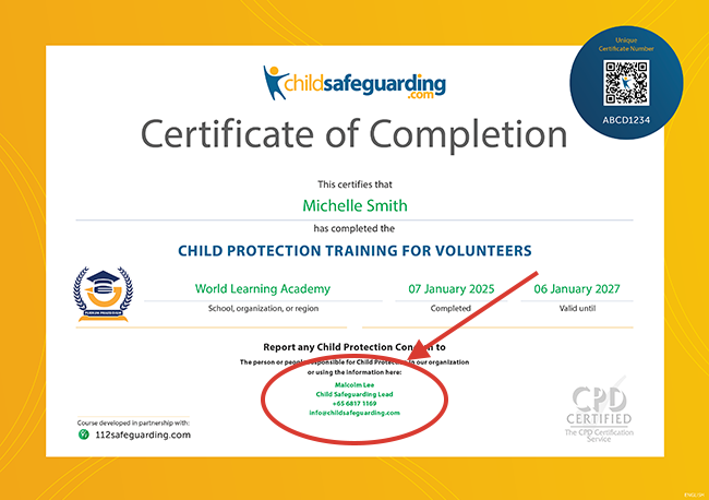 ChildSafeguarding.com Reporting Certificate